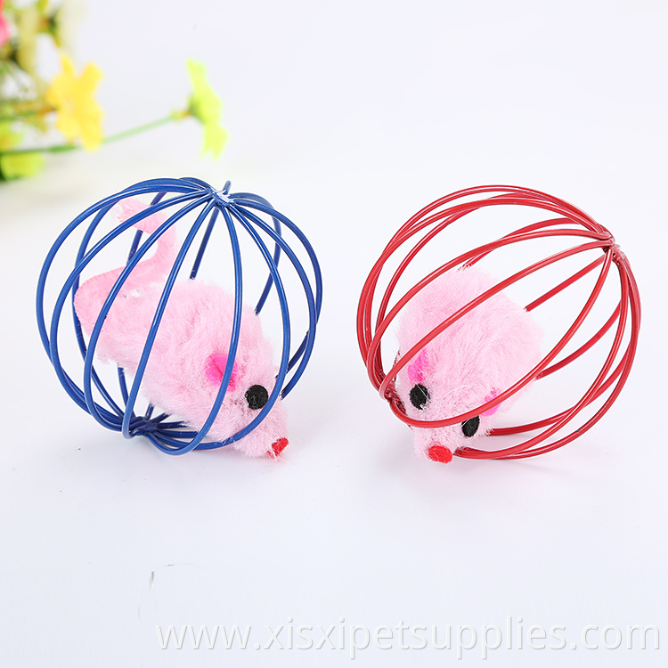 False Mouse in Rat Cage Interactive Pet Cat Toy Ball for Cats Assorted Opp Bag Stocked 10pcs 16g 6cm